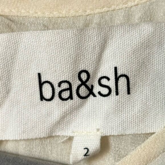 Ba&Sh Colombe Embroidered Boho Mini White Shift Dress Long Sleeve Size M - Picture 10 of 12